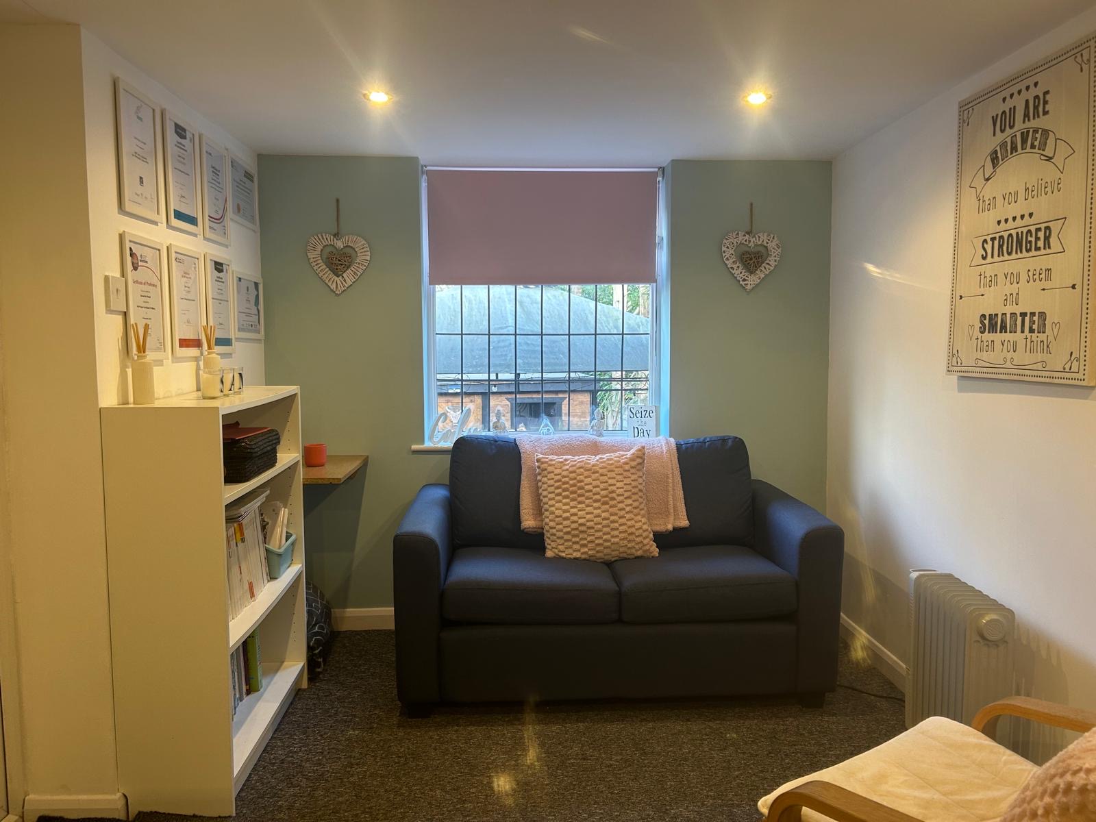 The SaM Therapy room — a calm, welcoming space in Northenden, South Manchester